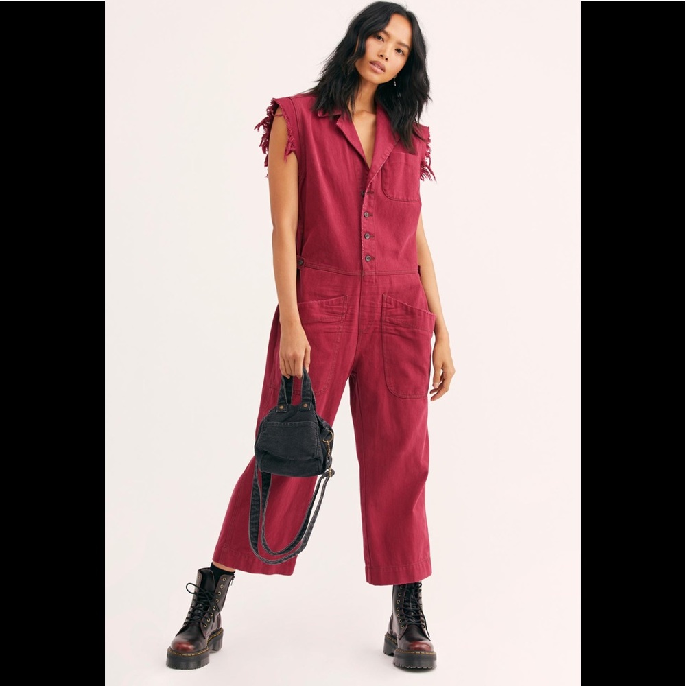 One Teaspoon Jumpsuit Maroon Color